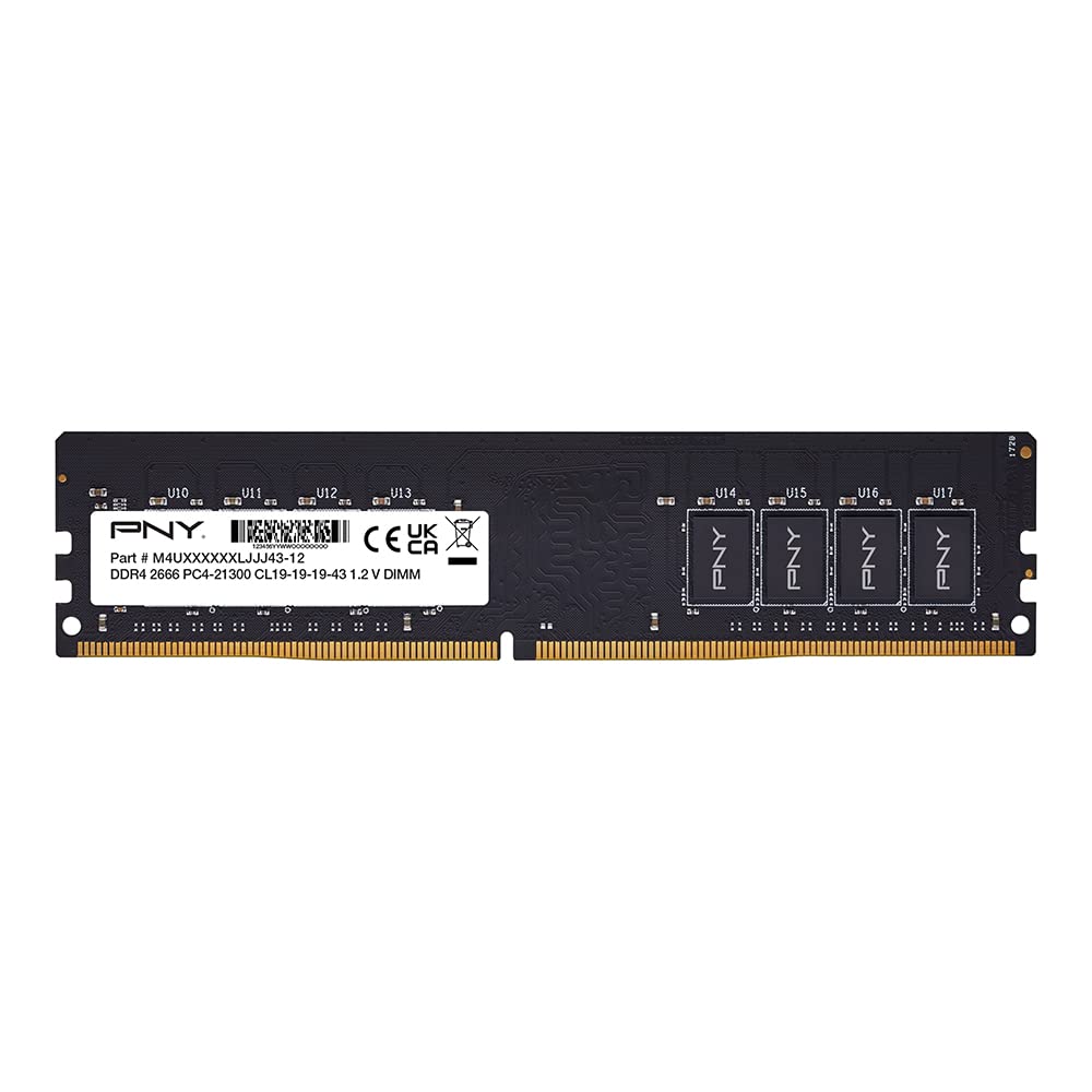  [AUSTRALIA] - PNY Performance 16GB DDR4 DRAM 2666MHz (PC4-21300) CL19 (Compatible with 2400MHz or 2133MHz) 1.2V Desktop (DIMM) Computer Memory – MD16GSD42666 Standard Packaging