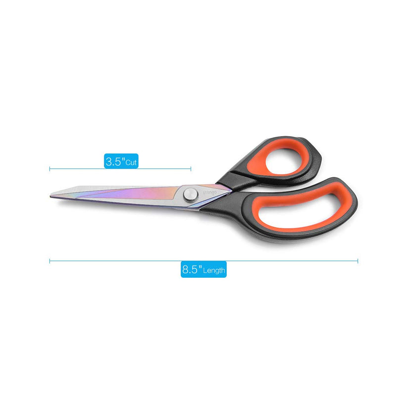  [AUSTRALIA] - LIVINGO Premium Tailor Scissors Heavy Duty Multi-Purpose Titanium Coating Forged Stainless Steel Sewing Fabric Leather Dressmaking Comfort Grip Shears Professional Crafting (8.5 INCH) Black/Red 8.5"