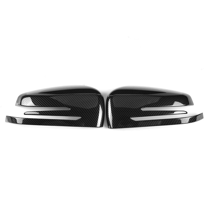 1 Pair Carbon Fiber Wing Mirror Covers Car Side Mirror Cover Caps Rear View Mirror Cover Trim for Mercedes Benz A B C E GLA Class W204 W212 - LeoForward Australia