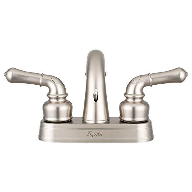  [AUSTRALIA] - Dura Faucet DF-PL620C-SN RV Classical Two Handle Arc Spout Bathroom Faucet (Brushed Satin Nickel) Brushed Satin Nickel