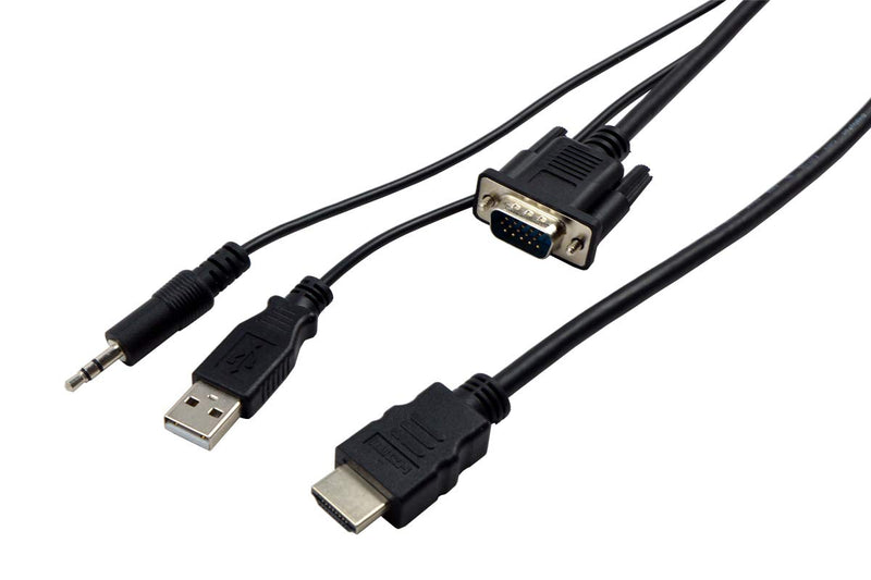  [AUSTRALIA] - VisionTek VGA to HDMI Active Adapter w/ Audio, 5 Feet, Male to Male, for Computer, Desktop, Laptop, PC, Monitor, Projector, HDTV, and more (900824)