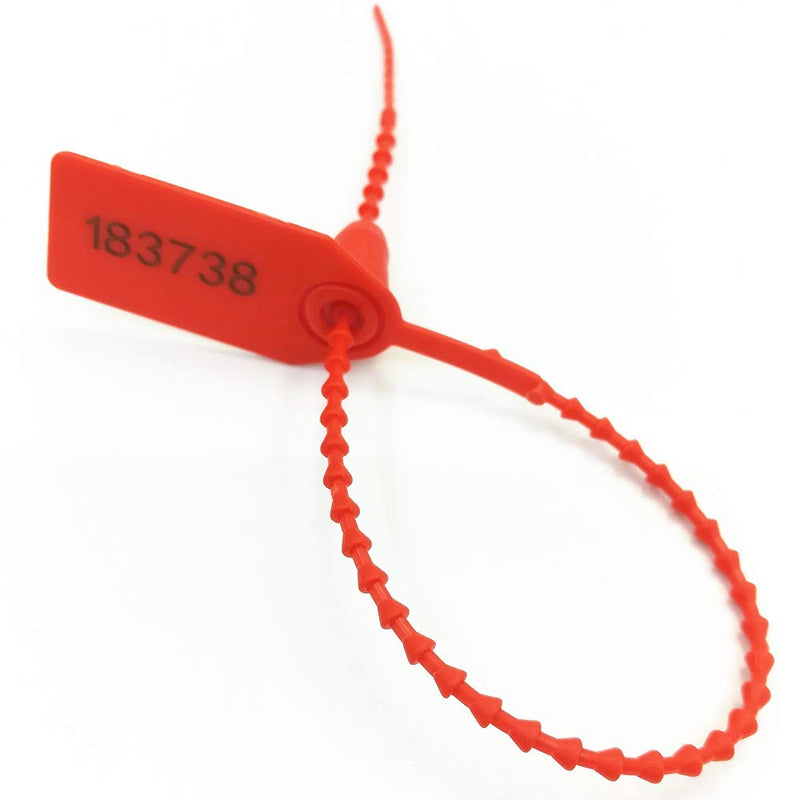  [AUSTRALIA] - 250mm Pull-Tite Security Seal Plastic Seals Signage Numbered(Package of 100) (Red) 100pcs Red