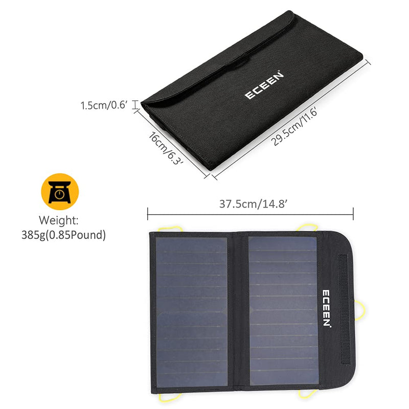  [AUSTRALIA] - ECEEN Solar Charger Foldable Solar Panel Charge for iPhones, Smartphones, Tablets, GPS Units, Speakers, Gopro Cameras, and Other Devices (13W with Net Pocket)