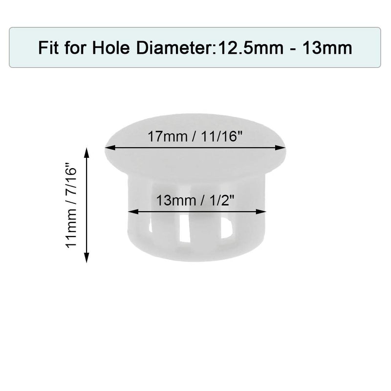 Suiwotin 60PCS 13mm (1/2") White Hole Plugs Plastic Flush Type Hole Plugs Snap in Locking Hole Tube, Furniture Fencing Post Pipe Insert End Caps (White) 13mm (1/2") - LeoForward Australia