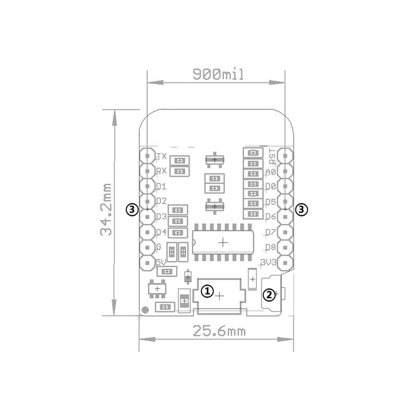  [AUSTRALIA] - Aokin ESP8266 ESP-12F D1 Mini NodeMcu Lua 4MByte WLAN WiFi Internet Development Board for Arduino, Compatible with WeMos D1 Mini, 5 Pcs