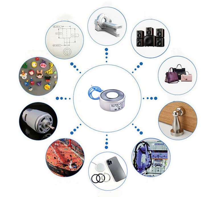  [AUSTRALIA] - Fielect DC12V Electromagnet Electric Lifting Magnet Electromagnet Solenoid Lift Holding Circular Suction-Cup Electrical Automatic Control System XDA-50