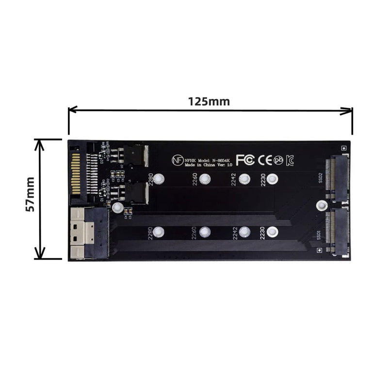  [AUSTRALIA] - NFHK Dual 2X NVME M.2 AHCI to PCIE Express 3.0 4.0 Slimline SFF-8654 8X Raid Card VROC Raid0 Hyper Adapter