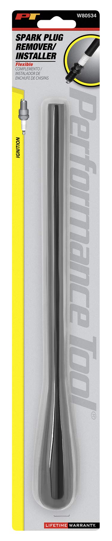 [AUSTRALIA] - Performance Tool W80534 13 Inch Rubber Flexible Shaft Spark Plug Install & Removal Tool, Hand Driven, Universal Fit