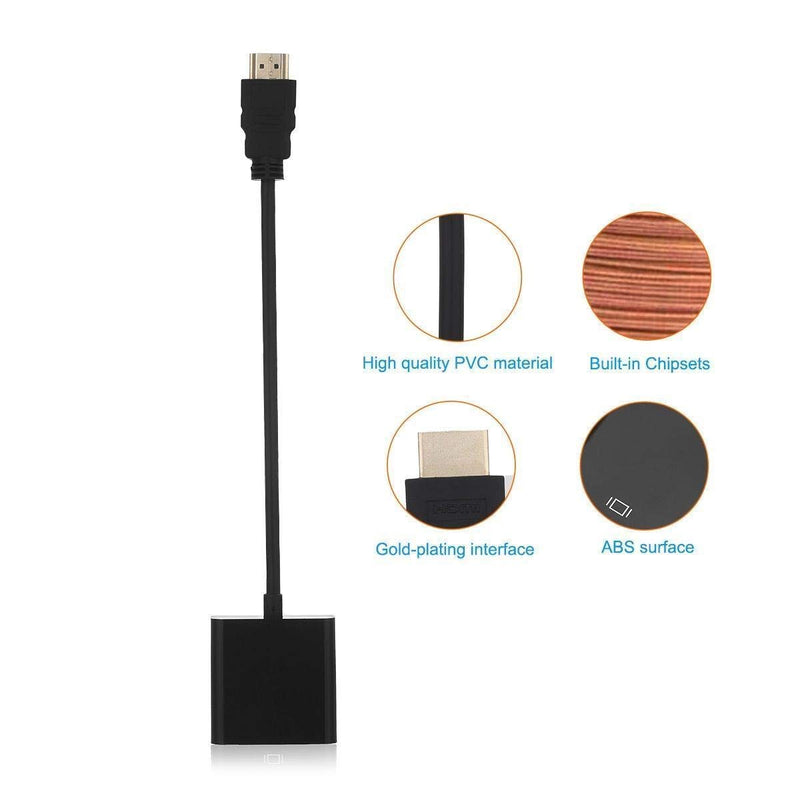  [AUSTRALIA] - Simyoung HDMI to VGA, Gold-Plated HDMI to VGA Adapter (Male to Female) for Computer, Desktop, Laptop, PC, Monitor, Projector, HDTV, Chromebook, Raspberry Pi, Roku, Xbox hdmi to vga Converter Black