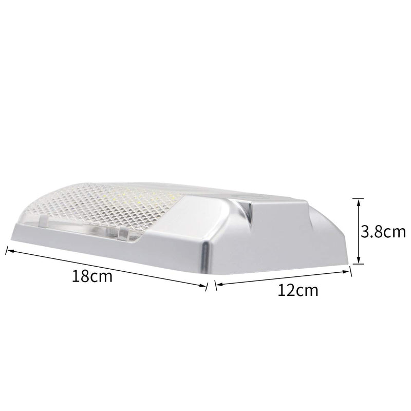  [AUSTRALIA] - jamgoer DC12V Led RV Roof Dome Light For Car Boat With Touch Adjustable Switch White Lamp Ceiling Lighting Single-lamp