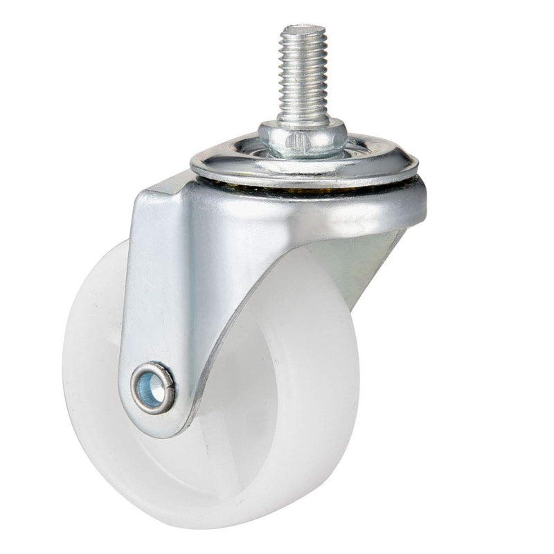  [AUSTRALIA] - uxcell 2 Inch Swivel Caster Wheels PP 360 Degree Threaded Stem Caster Wheel M8 x 15mm, 198lb Total Load Capacity, Pack of 4