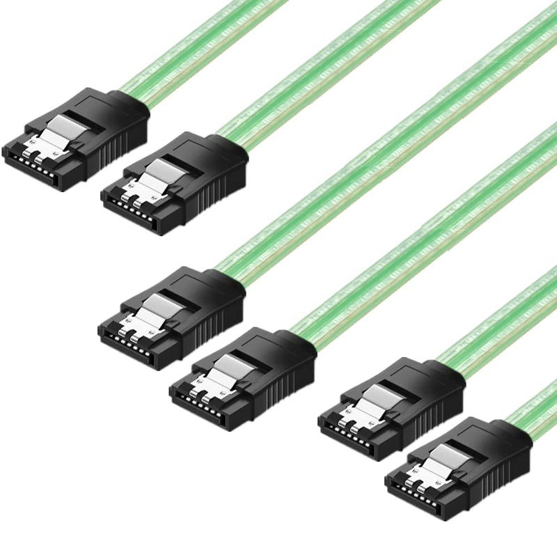  [AUSTRALIA] - QIVYNSRY SATA Cable III 3 Pack SATA Cable III 6Gbps Straight HDD SDD Data Cable with Locking Latch 18 Inch Compatible for SATA HDD, SSD, CD Driver, CD Writer - Green