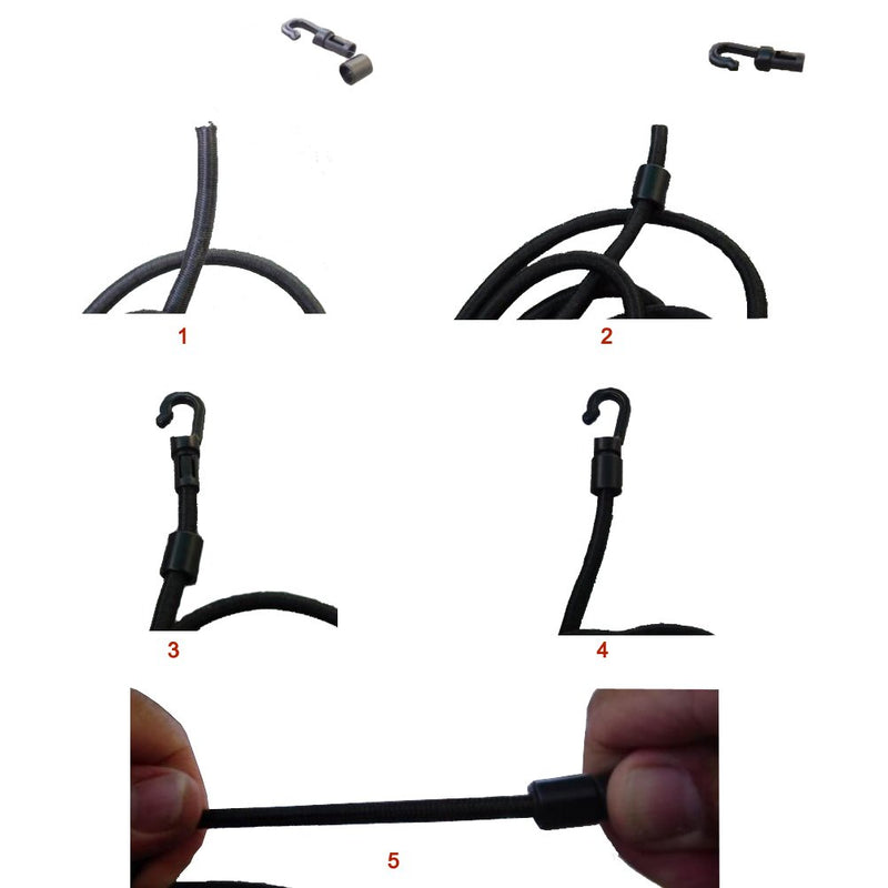  [AUSTRALIA] - 10 Pcs Bungee Shock Cord Hook for 1/4 inch and 3/16 inch Rope Terminal Ends Tabbed S Open Hooks for Kayaks