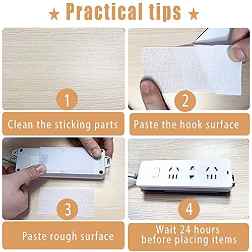  [AUSTRALIA] - 36Pcs Hook and Loop Strips with Adhesive Heavy Duty Hook and Loop Tapes 4 x 1.2 in Double Sided Straps Reusable Fastening Hook and Loop Strips Interlocking Tape for Home DIY Office Industrial White 36pcs white hoop and loop strips