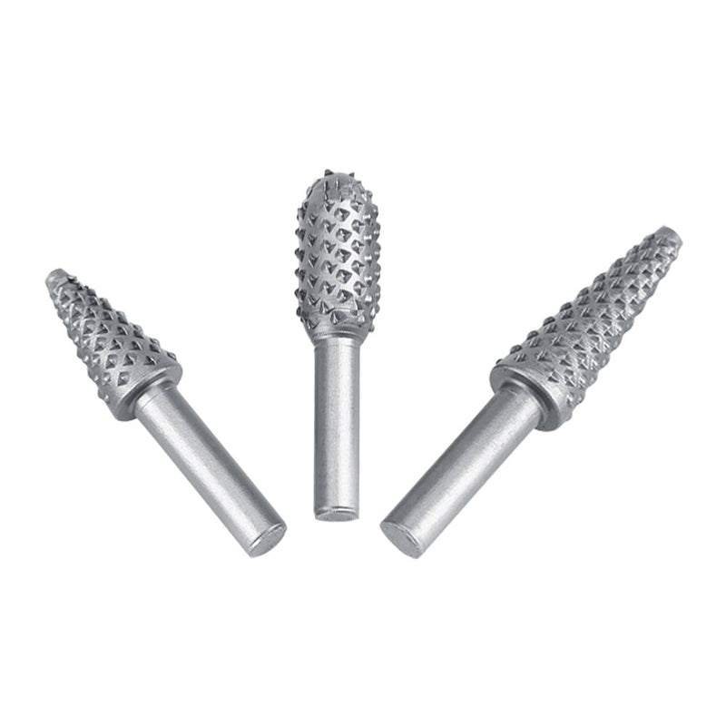 Yosoo Rotary Burr Set, 5Pcs Rotary Burr Hard Alloy Point Burrs Die Grinder Rotary Burr Rasp File Set 6.3mm Shank Drill Bits Wood Carving - LeoForward Australia