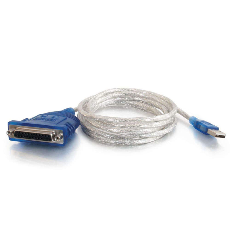  [AUSTRALIA] - C2G USB to Parallel Printer Cable - DB25 Adapter Connects Printers to Computer USB Ports - 6ft Cable with Molded Connectors for Durability - 16899