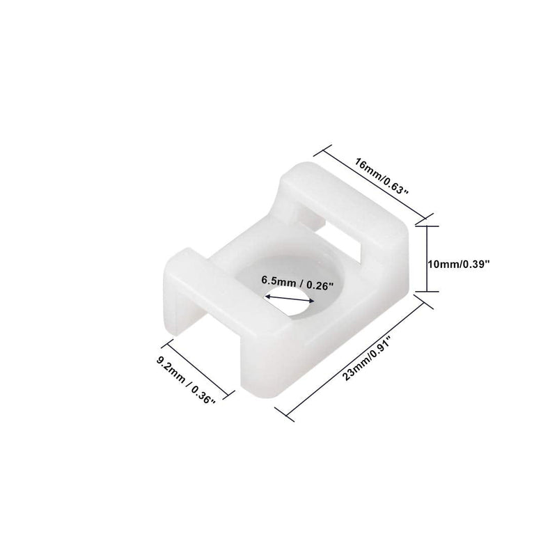  [AUSTRALIA] - uxcell Cable Tie Mount Base Saddle Type Wire Holder Nylon 9.2mm Hole Width White 50Pcs