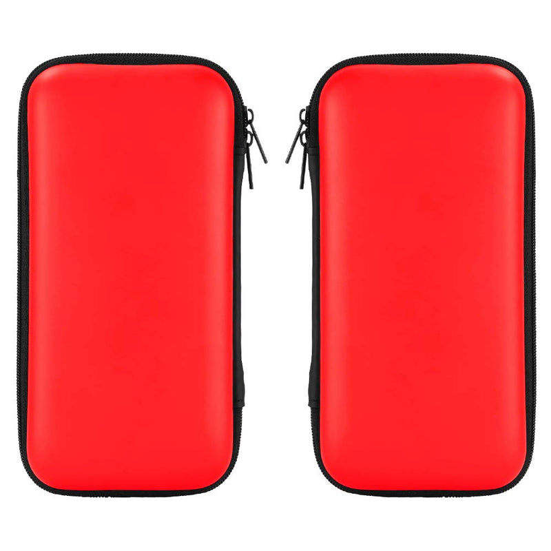  [AUSTRALIA] - iMangoo Shockproof Carrying Case Hard Protective EVA Case Impact Resistant Travel 12000mAh Bank Pouch Bag USB Cable Organizer Earbuds Sleeve Pocket Accessory Smooth Coating Zipper Wallet Red