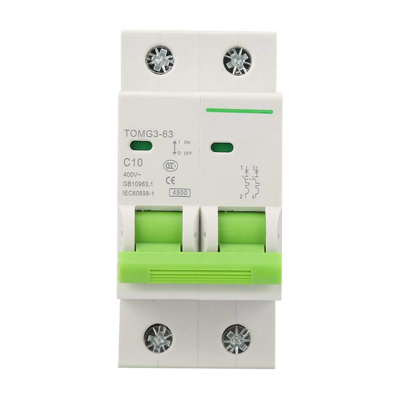  [AUSTRALIA] - Circuit Breaker, 2 Pin Battery Breaker Protector for Solar PV Systems, Thermal Magnetic Trip, DIN Rail Mount, AC Isolator Switch(10A)