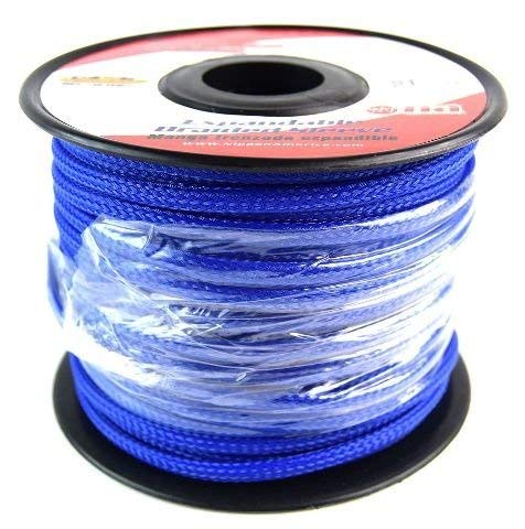  [AUSTRALIA] - BLUE 1/4 100FT EXPANDABLE FLEX SLEEVE WIRING HARNESS LOOM WIRE COVER