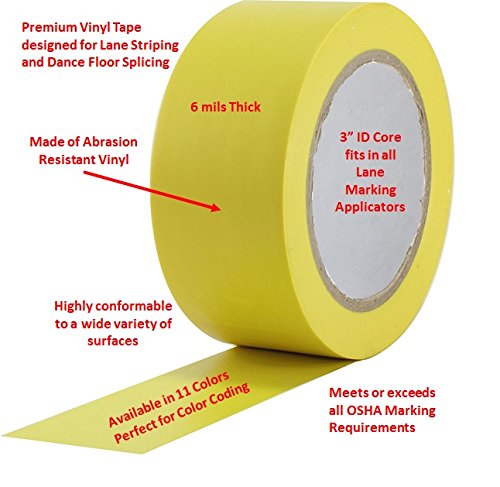  [AUSTRALIA] - ProTapes Pro 50 Premium Vinyl Safety Marking and Dance Floor Splicing Tape, 6 mils Thick, 36 yds Length x 2" Width, Black (Pack of 1) 2" x 36 yds