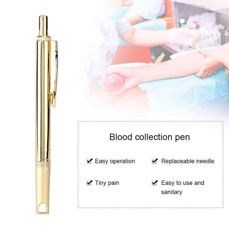  [AUSTRALIA] - Blood lancet pen, ANGGREK pure copper blood lancet pen cupping acupuncture blood lancet device blood test pen for painless control