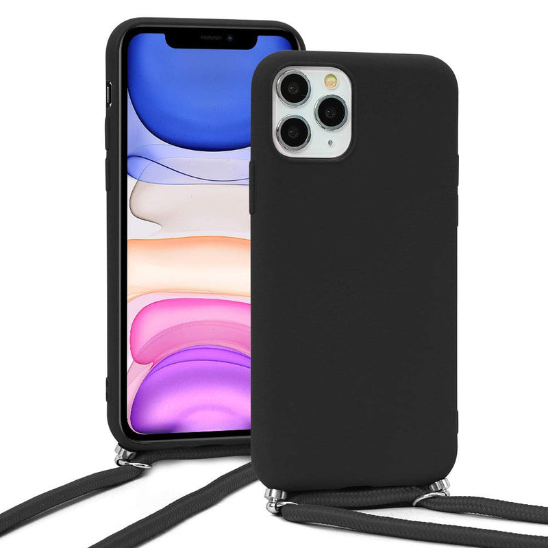  [AUSTRALIA] - Eouine Crossbody Case for Samsung Galaxy S8 [5.8"] - Neck Cord Lanyard Strap with Samsung S8 Case - Anti-Scratch Black Silicone TPU Adjustable Necklace Strap - Black