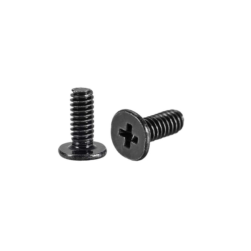  [AUSTRALIA] - uxcell M2x8mm Phillips Screw Fastener Black 3.8mm Dia Screw Head for Laptop PC TV Fan Switch 50pcs