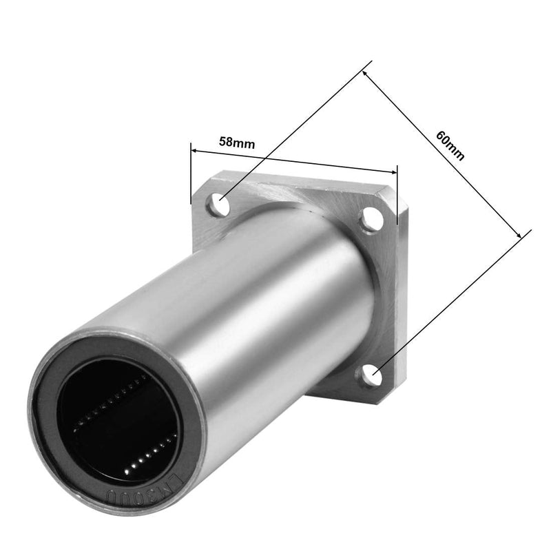  [AUSTRALIA] - uxcell LMK30UU Extra Long Square Flange Linear Ball Bearings, 30mm Bore Dia, 45mm OD, 123mm Length