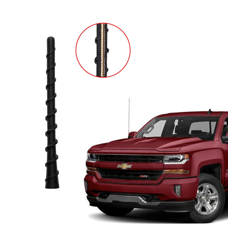  [AUSTRALIA] - AMFRNE for GM Trucks 1999-2023 Short Flexible Radio Antenna, Fits for Chevy Silverado/GMC Sierra 1500 2500 3500 Pickup Replacement Antenna Rod, Car Wash Safe, 7 Inch Rubber Spiral Mast Black