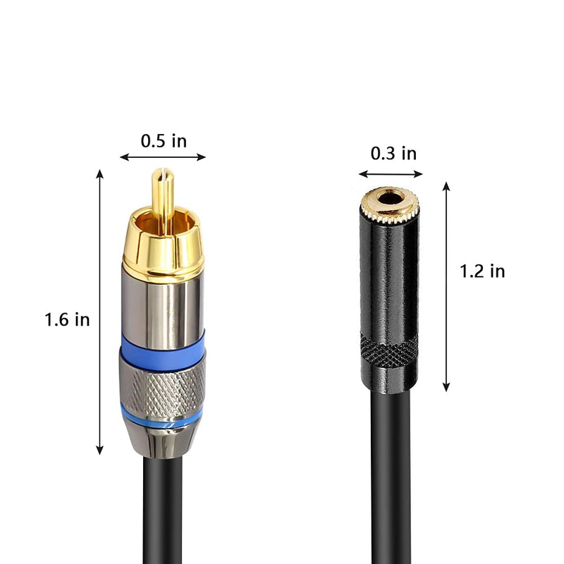 YABEDA 3.5mm Female to Dual RCA Male Stereo Y Splitter Cable,(3.5mm Female to 2 RCA)1/8 Female to 2RCA Male Audio Breakout Adapter - 3 feet /1 Meter - LeoForward Australia