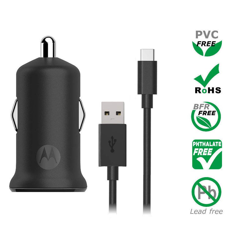  [AUSTRALIA] - Motorola TurboPower 18 QC3.0 Car Charger w/ 3.3ft USB-A to USB-C Cable for Moto G Power/Play/Pure/Stylus/Stylus 5G, G7, Z/Z2/Z3/Z4, Motorola Razr, Edge/Edge+ 5G UW, One 5G UW Ace