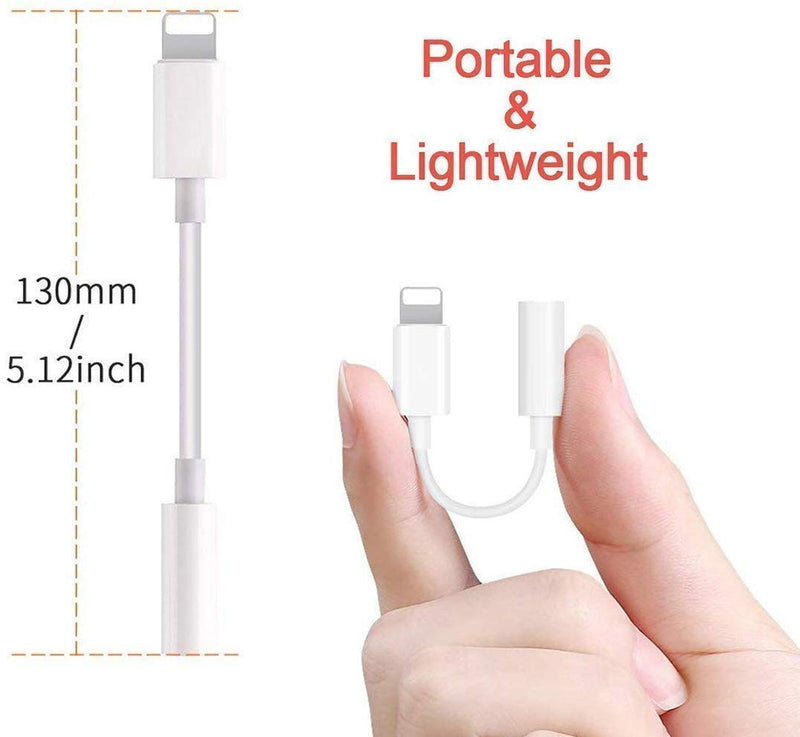  [AUSTRALIA] - [Apple MFI Certified] 3 Pack for iPhone Headphone Adapter, iPhone 3.5mm Headphone Aux Audio Dongle Splitter Jack Adaptor for iPhone 12/11/11 Pro/XR/XS/X 8 7/iPad/iPod, Support All iOS System(White)