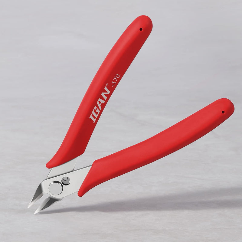  [AUSTRALIA] - IGAN-170 Wire Cutters, Precision Electronics Flush Cutter, One of the Strongest and Sharpest Side Cutting pliers with an Opening Spring, Ideal for Ultra-fine Cutting Needs. Pack 1