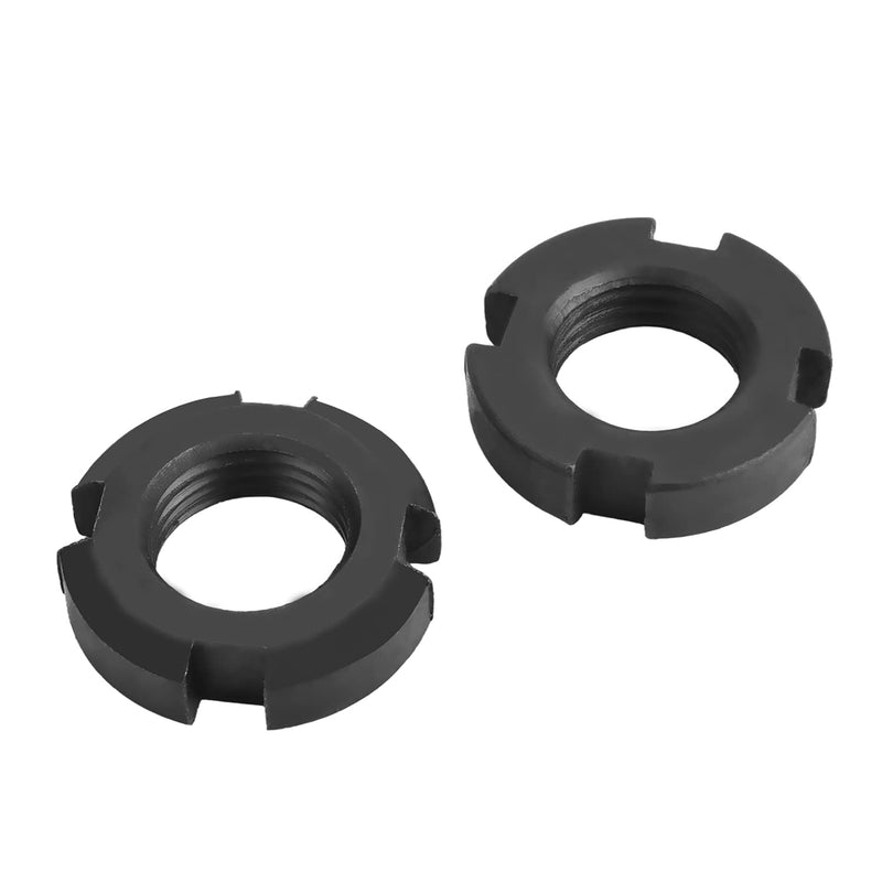  [AUSTRALIA] - MroMax M18x8mm Retaining Slotted Round Nuts,Carbon Steel 4-Slot Spanner Nut for Roller Bearing Pump Valve Black 4Pcs