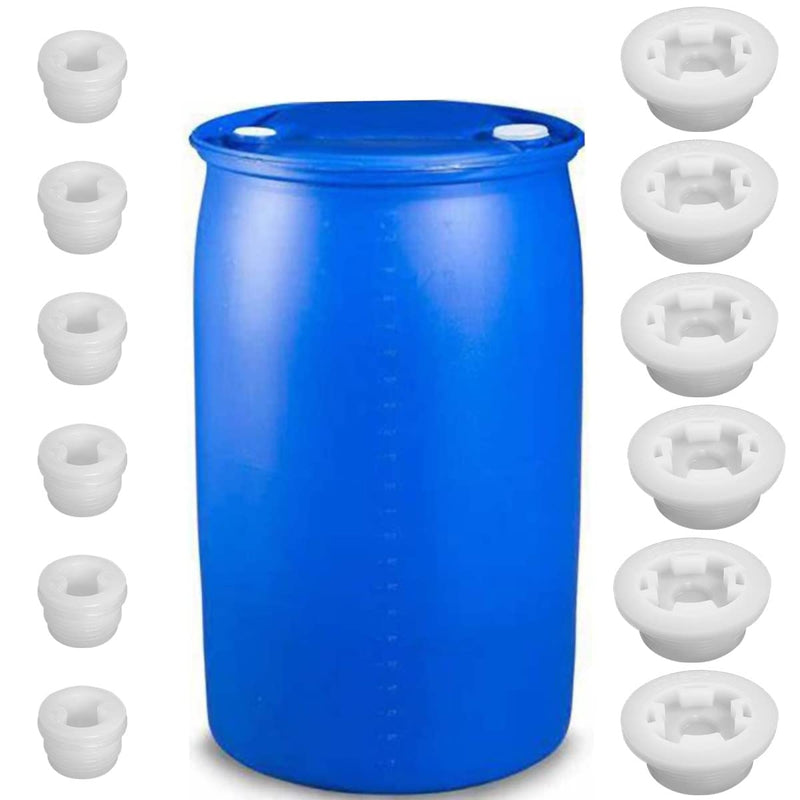  [AUSTRALIA] - Bung Caps 2inch Fine Thread Barrel Caps 6 Pieces and 6 Pieces 3/4" Plastic Bung Hole Caps with 12PCS Gasket for 55 Gallon Drum 2 inch and 3/4" bung cap fine thread 6+6Pieces