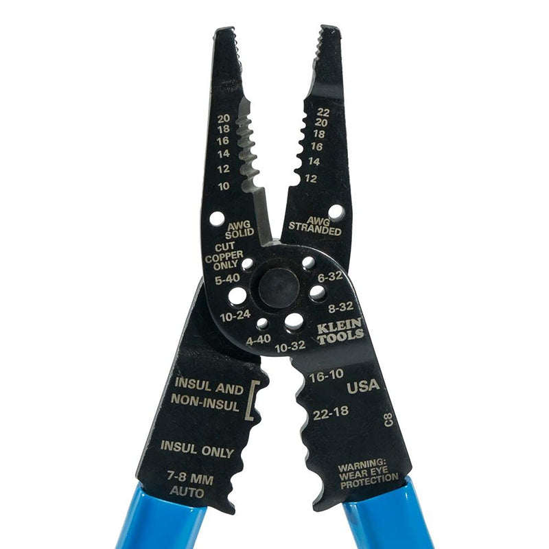  [AUSTRALIA] - Klein Tools 1010 Multi Tool Long Nose Wire Cutter, Wire Crimper, Stripper and Bolt Cutter Multi-Purpose Electrician Tool, 8-Inch Long