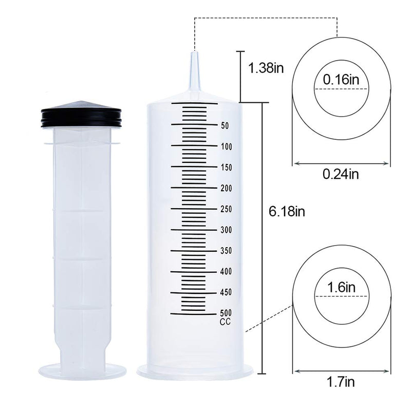  [AUSTRALIA] - 500ml Large Syringe with 27.6 Inch Tube, Sterile and Individual Sealed, Plastic Garden Syringe for Liquid, Paint, Epoxy Resin, Oil, Watering Plants, Refilling