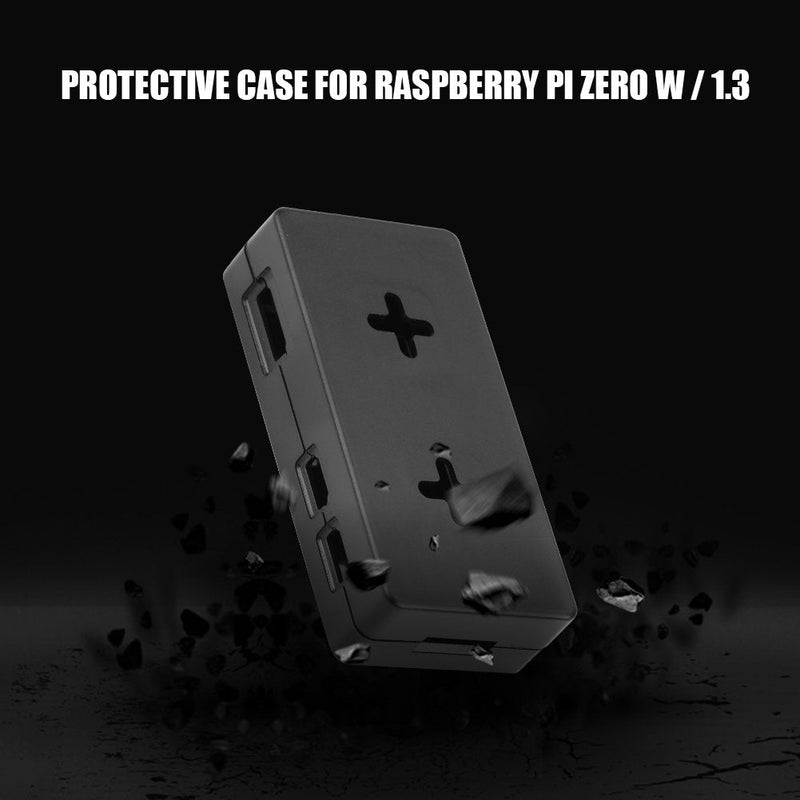  [AUSTRALIA] - Raspberry Pi Zero W/1.3 Shell,ABS Plastic Shell,Lightweight and Portable,Four-Hole Wall Hanging,Detachable GPIO Window,Protective Shell (Black) Black
