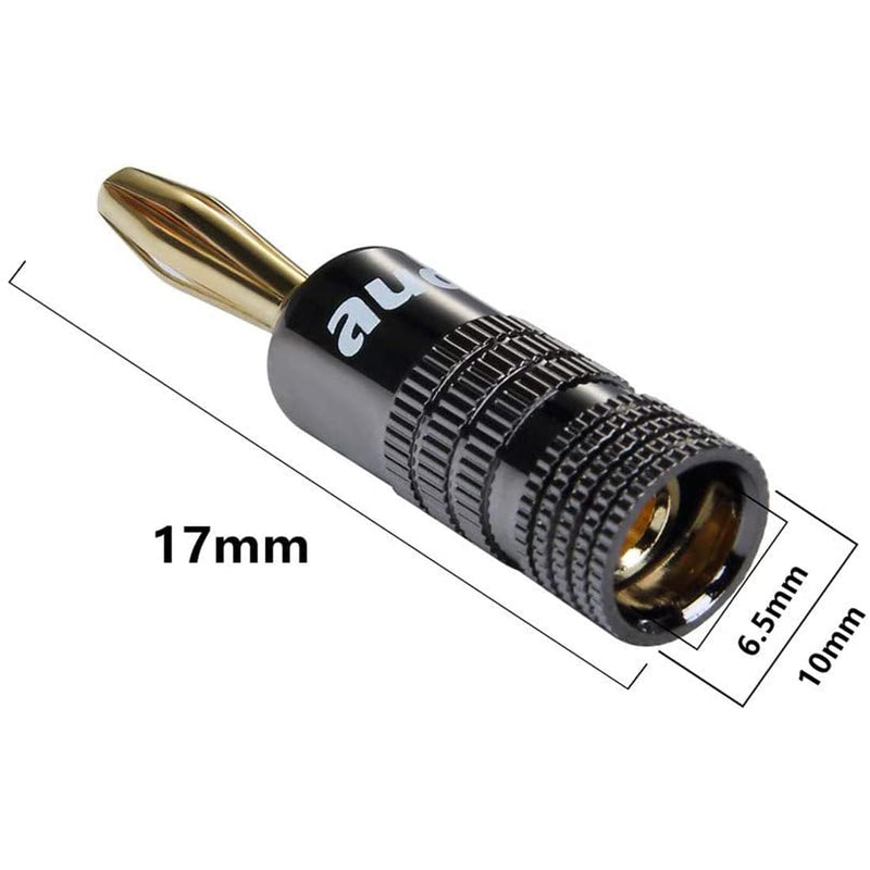  [AUSTRALIA] - Tertullus 4PCS 24K Gold Plated Speaker Banana Plugs Adapter,Closed Screw Speaker Connectors Plugs for Speaker Wire, Wall Plate, Home Theater, Audio/Video Receiver, Amplifiers and Sound Systems