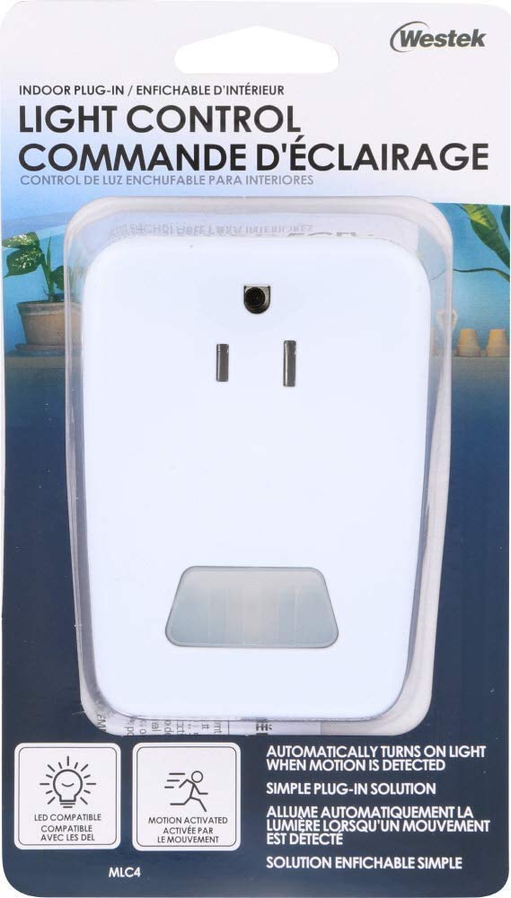  [AUSTRALIA] - Motion Sensor Light Control – Outlet Plug-in Controller Turns On Indoor Lights When Movement Is Detected – LED Compatible, Ideal For Dark Rooms, Hallways –25ft Detection, 100 Degree Zone, MLC4BC 2