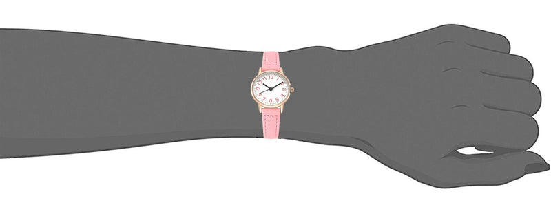 Kids Easy to Read Analog Wrist Watch Girls Quartz Leather Strap Watch pink - LeoForward Australia
