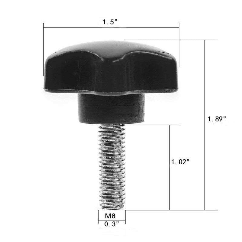  [AUSTRALIA] - Jecar 8 Hardtop Quick Removal Bolts Thumb Screws for Jeep Wrangler 1995-2020 YJ TJ JK JKU JL JLU Sports Sahara Freedom Rubicon X 2 4 door accessories(Black) 8 Screws ,Black