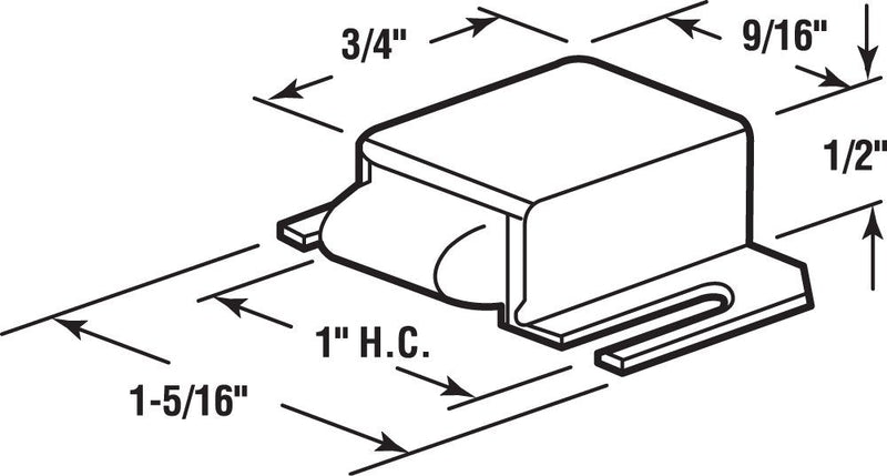  [AUSTRALIA] - Prime-Line Products M 6014 Prime Line M-6014 Swinging Shower Door Catch, 1/2 in H X 1-5/16 in W, Stainless Steel/Plastic Tip, Steel