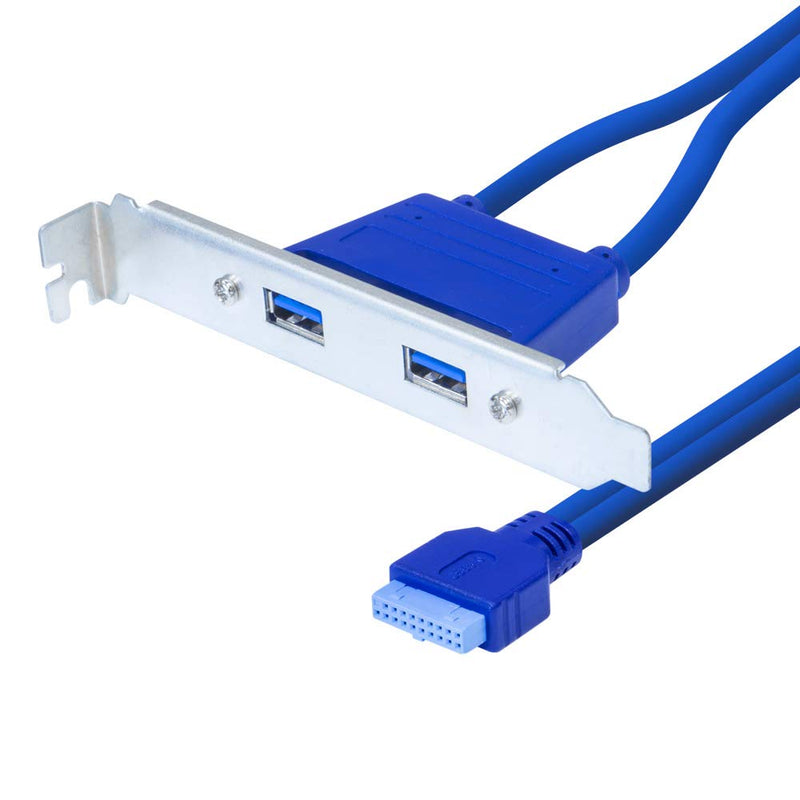  [AUSTRALIA] - Kingwin USB 3.0 Dual Port PCI Bracket Cable with Built-In-20-Pin Header, Up to 5 Gbps for Maximum Transfer Speed, Extend Your USB 3.0 Port On Motherboard to Back of Your Computer Case [KW-PCI2USB3]