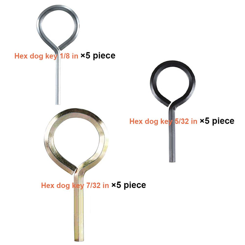  [AUSTRALIA] - Joneaz Hex Dogging Key 1/8 inch 5/32 inch and 7/32 inch for Push Bar Panic Exit Device,Metal Dog Keys Kit 15-Piece, 3 Size