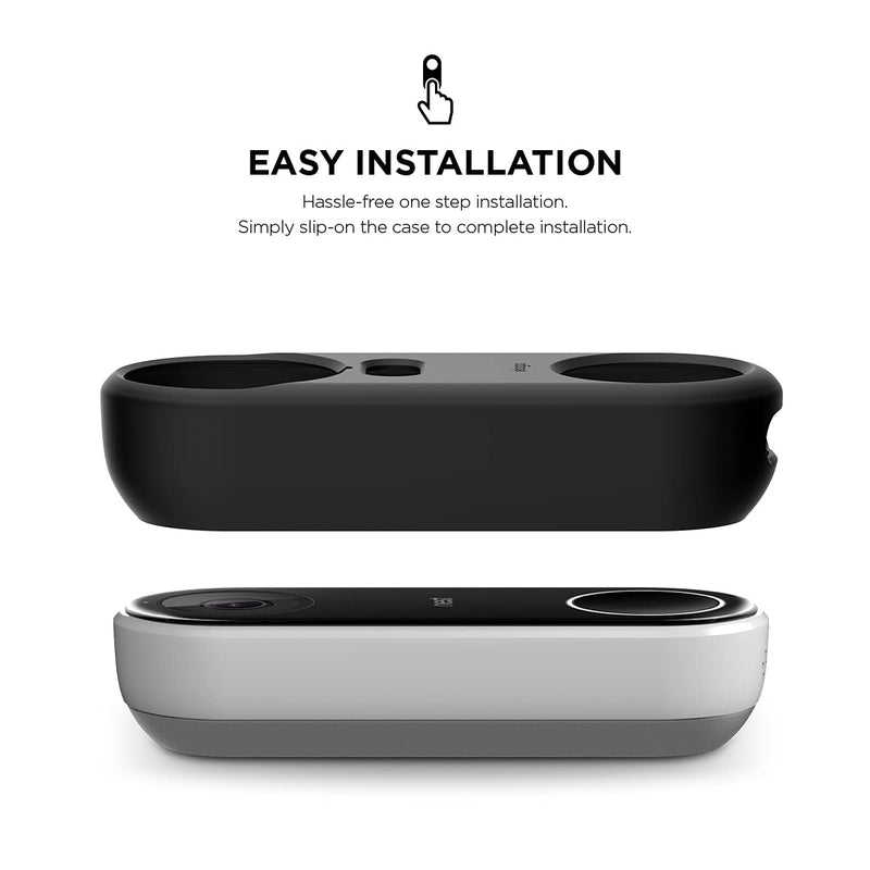  [AUSTRALIA] - elago Silicone Case Designed for Google Nest Hello Doorbell Cover (Black) - Full Protection, Night Vision Compatible [US Patent Registered] Black