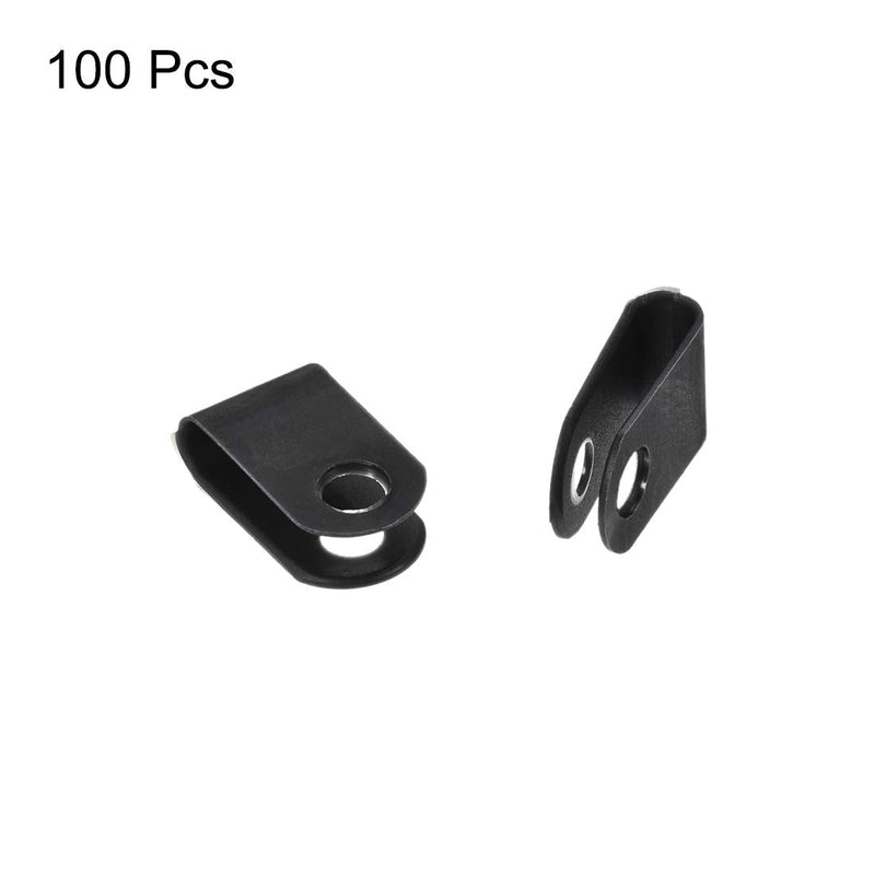  [AUSTRALIA] - uxcell Cable Clips Wire Holder U-clamp Fastener 3.3mm for Home Office Cords Management Black 100Pcs