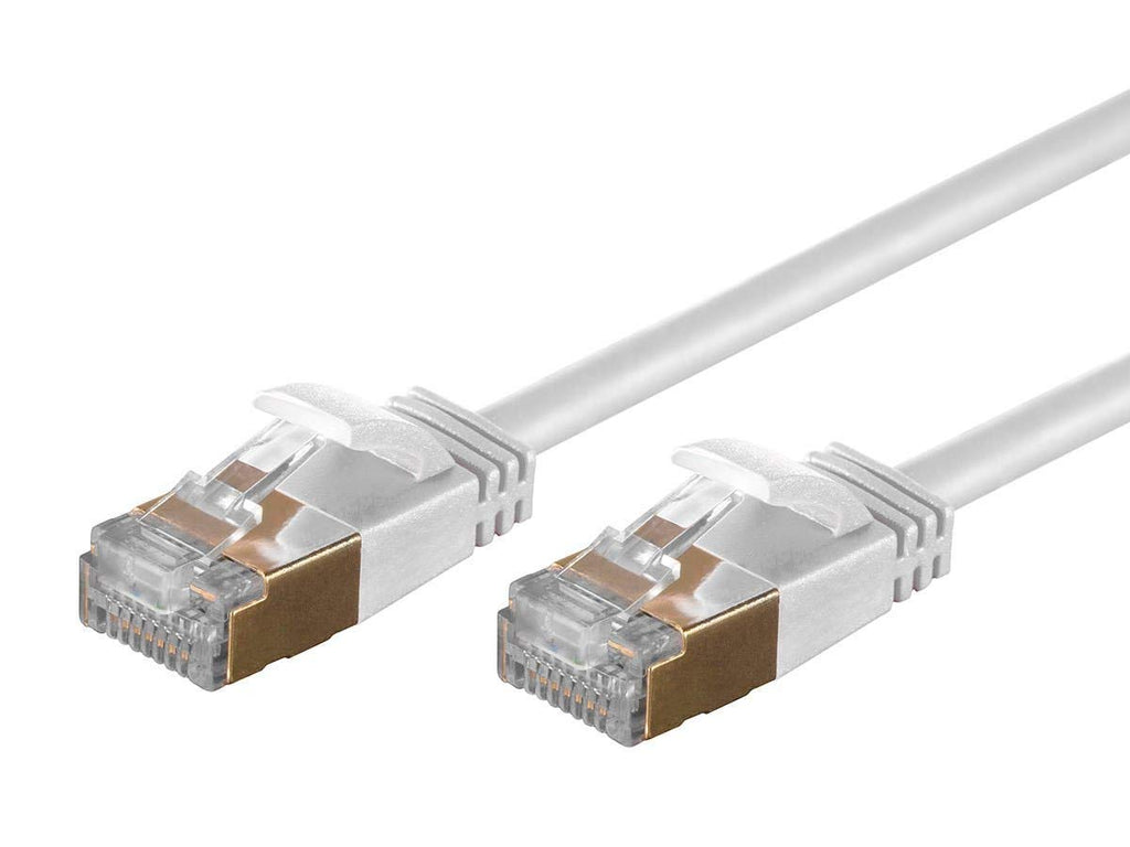  [AUSTRALIA] - Monoprice SlimRun Cat6A Ethernet Patch Cable - Network Internet Cord - RJ45, Stranded, STP, Pure Bare Copper Wire, 36AWG, 7ft, White