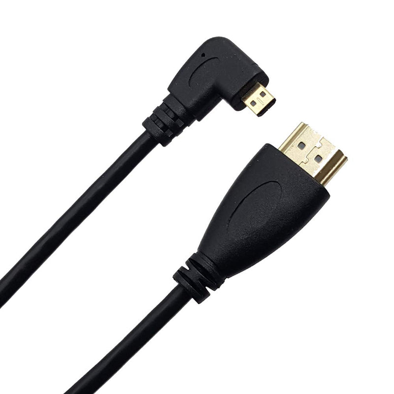 Seadream Right Angled Coiled Micro HDMI to HDMI Male Cable - Stretched Length 50cm to 1.8m - Supports Ethernet, 3D 4K(Right Angled) 1.8M Right Angled - LeoForward Australia